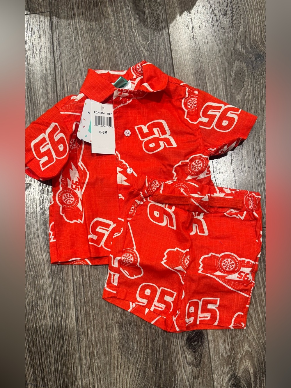 NWT Disney Red Racing '95' Kids Set